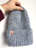WATA CUKROWA Women's Alpaca Beanie 02 Mgła szary niebieski