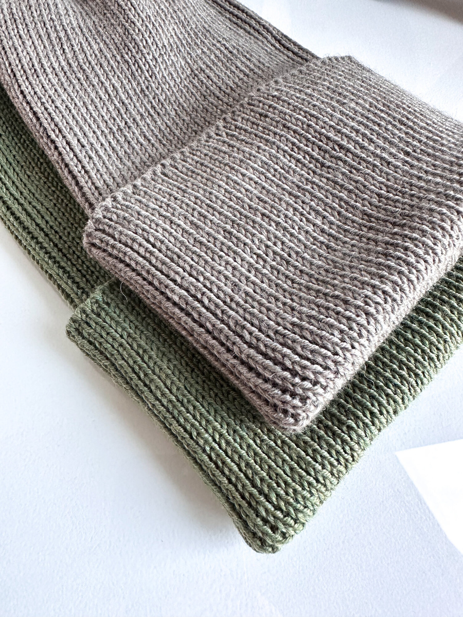 VARELLA – czapka merino beanie wywijana 57 szaro‑brązowy