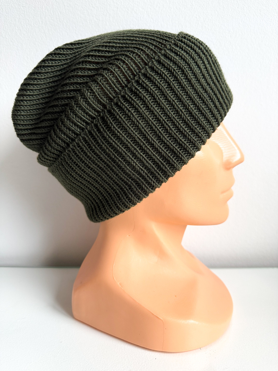 Beanie czapka z wełny merino VARELLA 100% Baby Merino 65 ciemny leśny
