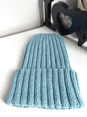 HELLI – czapka zimowa merino wywijana 10 Turkusowy Jasny, unisex