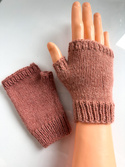 Wełniane Mitenki 100% Alpaka Blush