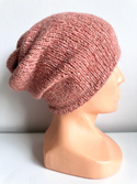Ciepła czapka ręcznie robiona CHMURKA Alpaka 32 blush