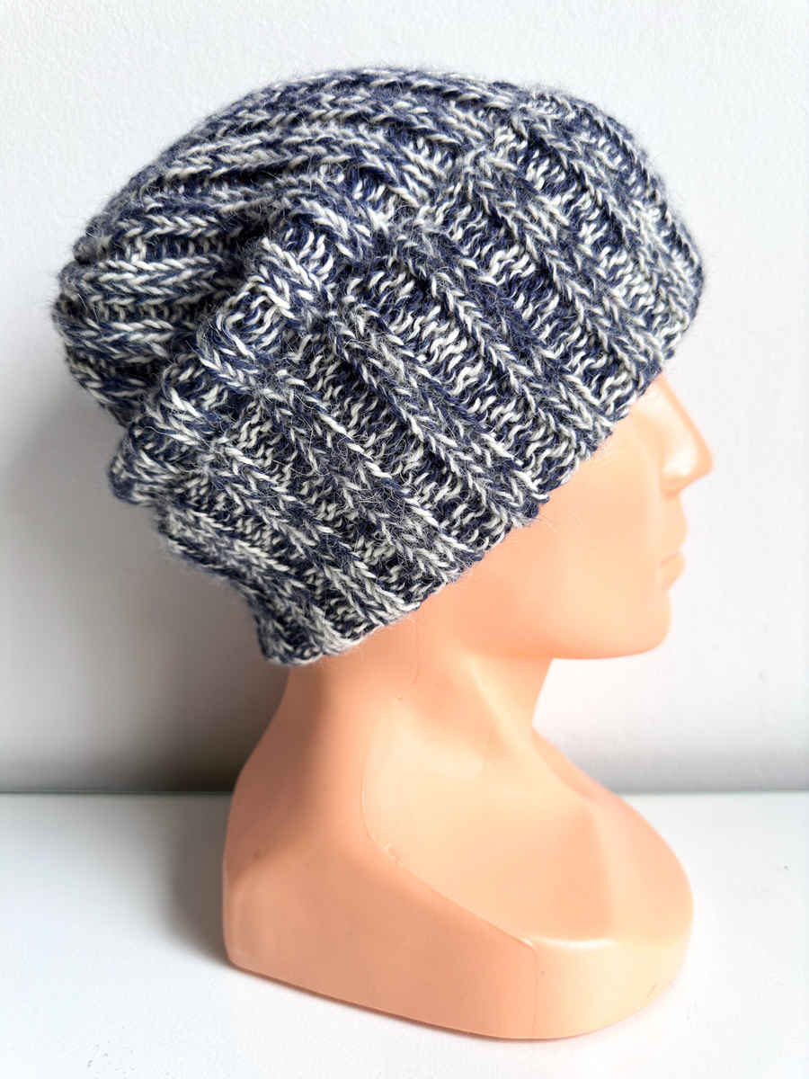 LAURIN Turn-Up Alpaca Beanie 4305/100 Ciemny Indygo