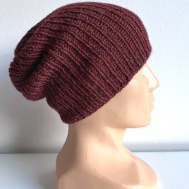 KIARA Alpaca Beanie 100% 5565 Burgundy-Brown