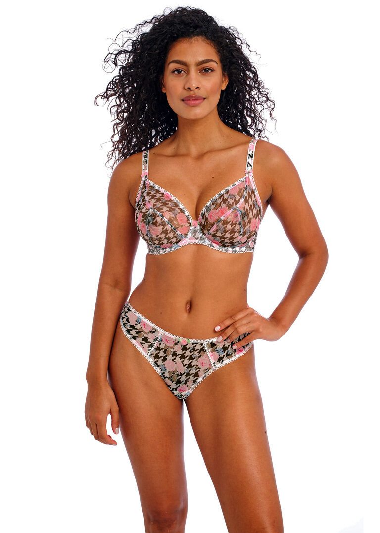KOMPLET - Bielizna Freya ROSE BLOSSOM Multi AA402402MUI Uw Plunge Bra + AA402450MUI Brief (30F + M)
