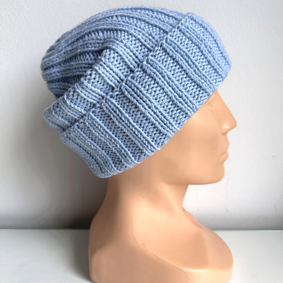 HELLI – czapka zimowa merino beanie 11 Błękitny Stalowy, unisex