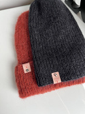Handmade women's hat AUREA 100% Baby Merino plus mohair and silk 21/02 Black