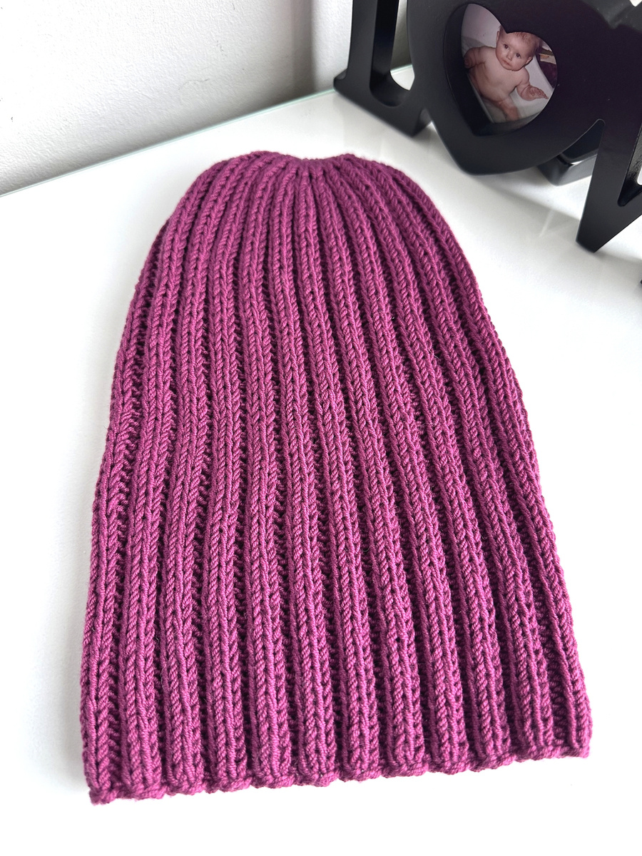 HELLI – czapka zimowa damska z wełny merino 100% Baby Merino 34 Wrzos beanie