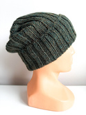 LAURIN Turn-Up Beanie 100% Alpaca 7815 Leśny mix zielony