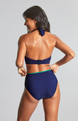 Wysokie figi kąpielowe Panache Swim RIC RAC SW1755B High Waist Bikini Bottoms Ric Rac Navy