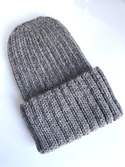 LAURIN Turn-Up Beanie 100% Alpaca 517 Medium Grey