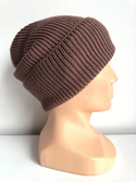 VARELLA – czapka beanie z wełny merino 100% Baby Merino 52 Czekolada jesienno-zimowa unisex