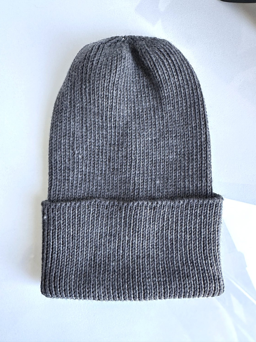 VARELLA – czapka merino beanie wywijana 100% Baby Merino 20 Ciemny szary