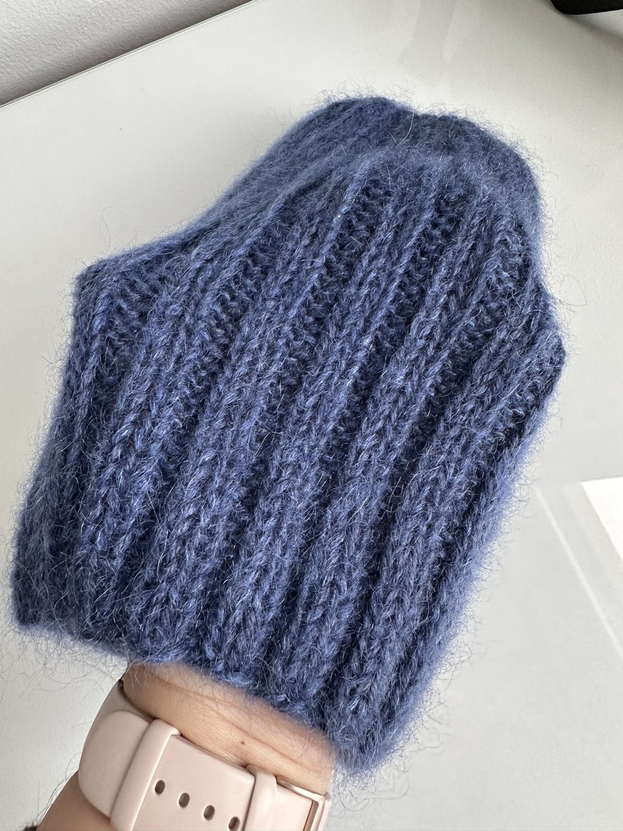 MARGARET 2.0 – czapka beanie alpaka + podwójny moher z jedwabiem damska 4305/28 Ciemny Indygo