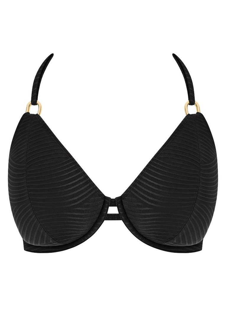 Biustonosz kąpielowy Freya Swim CALA CUBA AS208004BAS Uw Halter Bikini Top Black Sands