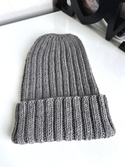 HELLI – czapka merino wywijana 100% baby merino 19 szary unisex zimowa