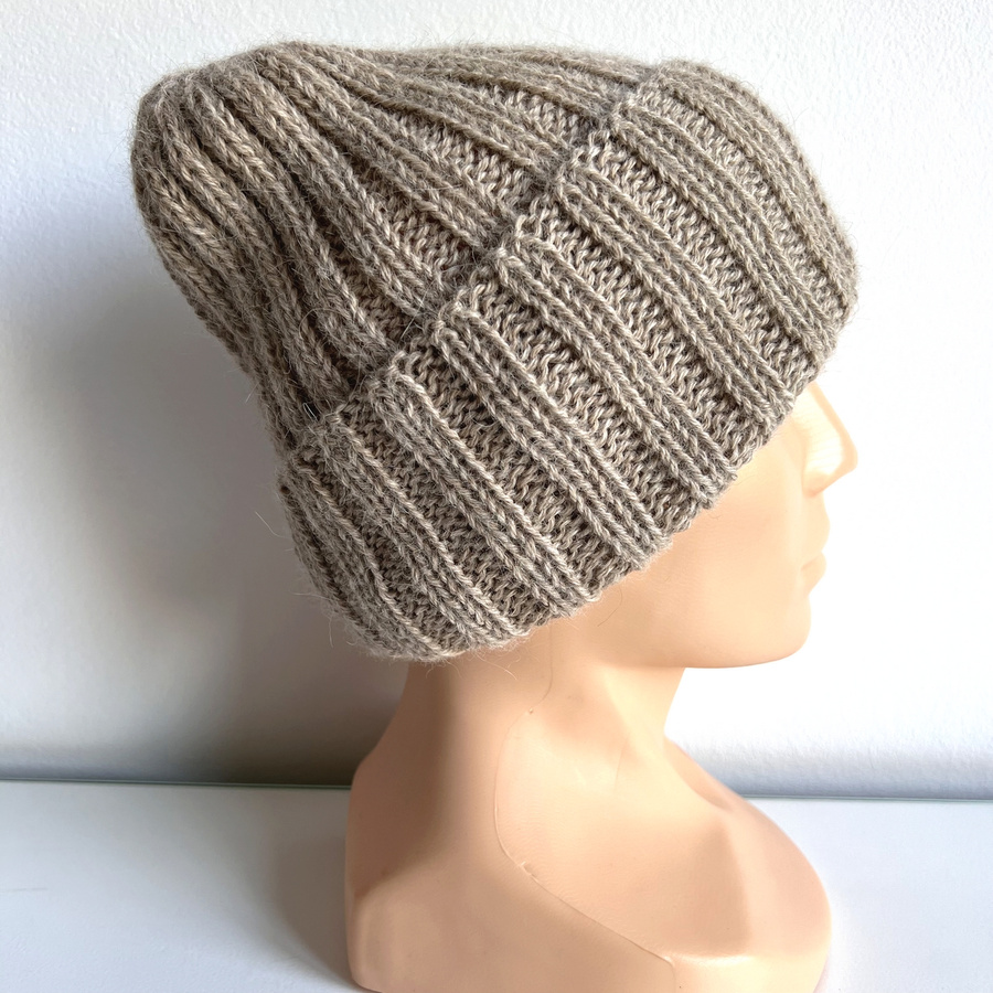 LAURIN Turn-Up Beanie 100% Alpaca 2020 Jasny Nugat Beige