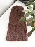 AUREA – czapka merino damska/dziecięca zimowa 62/15 średni brąz
