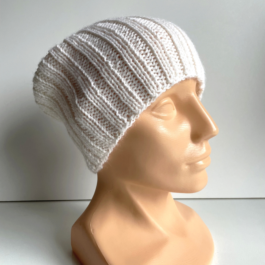 LAURIN – czapka z alpaki damska 100% alpaka 101 biały beanie zimowa