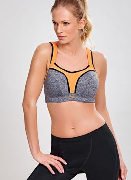 Biustonosz sportowy Panache Sport POWER 5021 z fiszbinami Grey/Mango