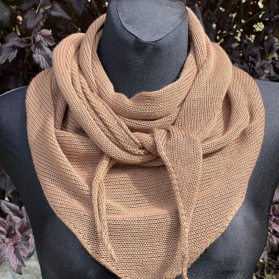 Chusta melanż z bawełną w odcieniach brązu