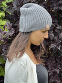 NANA – czapka beanie z wełny baby merino 19 szary, ręcznie robiona