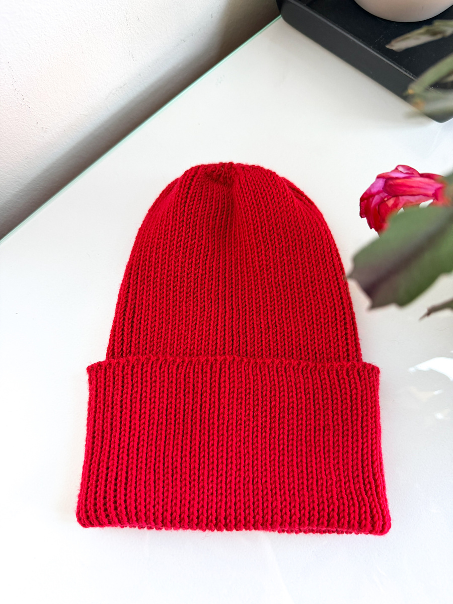 VARELLA – czapka zimowa merino beanie 100% baby merino 16 czerwony