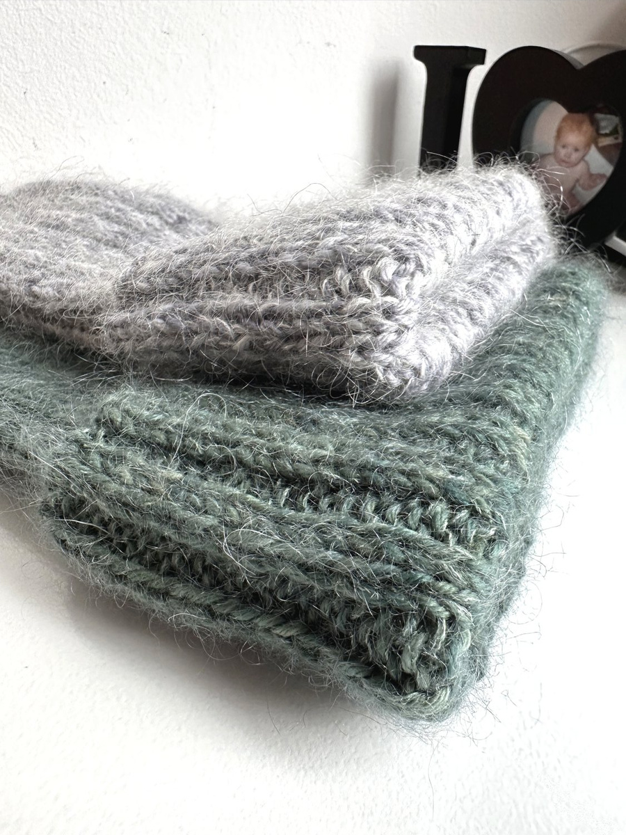 Ręcznie robiona czapka beanie AUREA 100% Ręcznie farbowana Baby Merino plus moher i jedwab Ziołowy Ogródek - edycja limitowana