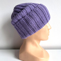 HELLI – czapka merino wywijana 100% Baby Merino 14 fioletowy jesienno-zimowa unisex