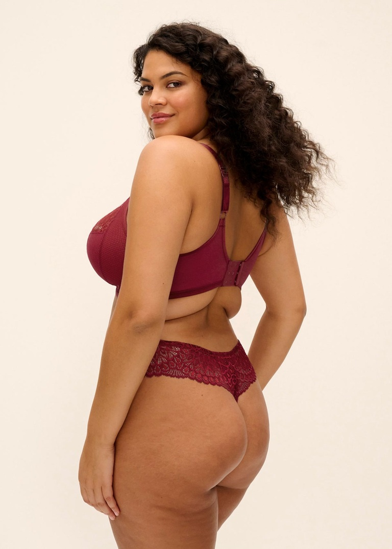 Biustonosz Elomi TIERNIE EL303334TIB Uw Plunge Bra - Stretch Tibetan Red