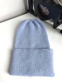 Czapka wywijana HELEN 100% Alpaka 6205 błękitny