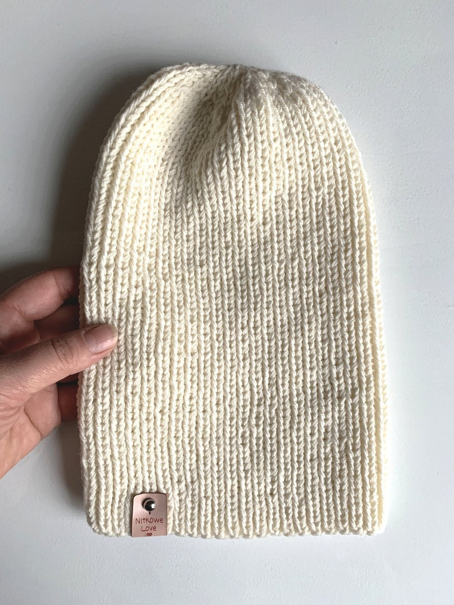 NANA Beanie-Mütze aus Merinowolle 100% Baby-Merinowolle 02 Ecru
