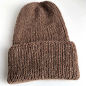 KIARA Turn-Up Beanie 100% Alpaca 607 Brown