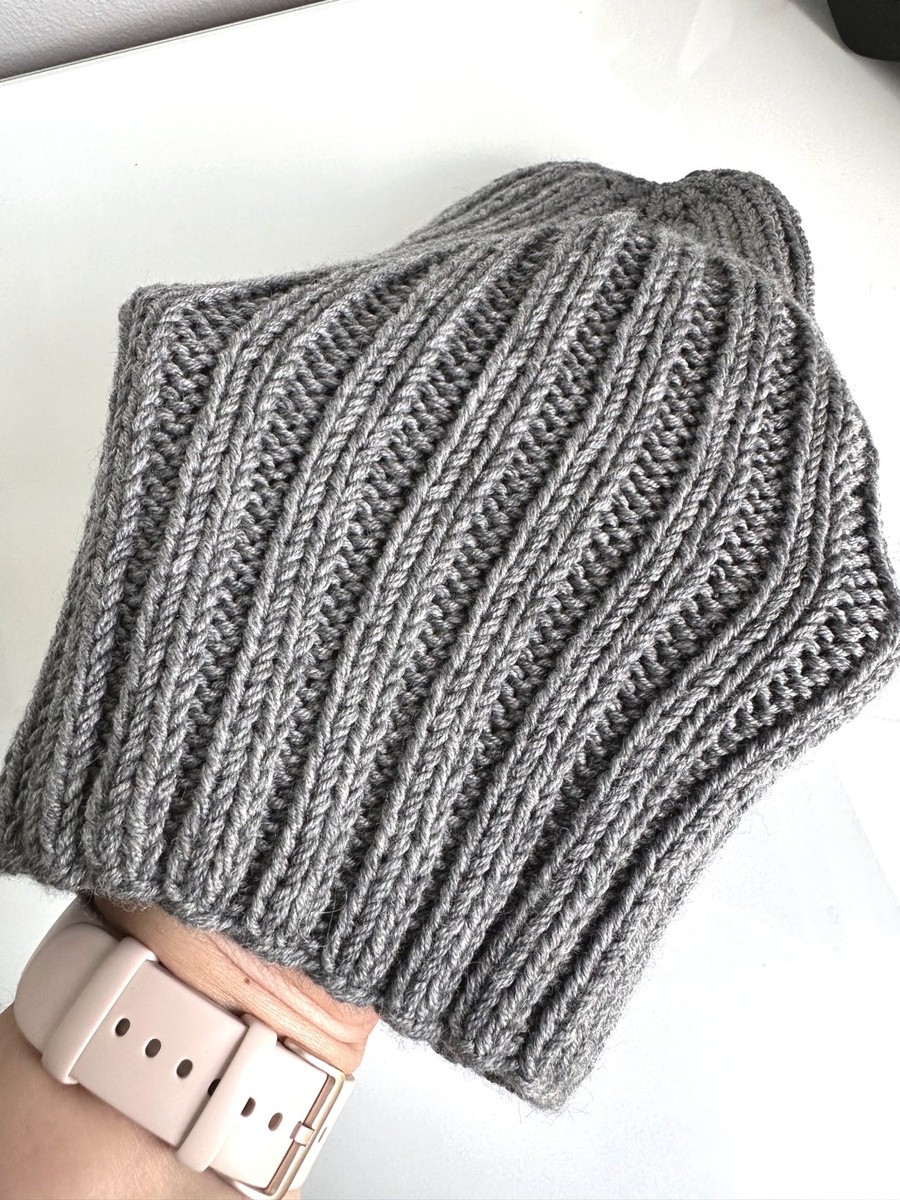 HELLI – czapka zimowa damska beanie 100% baby merino 19 szary