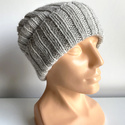 LAURIN Turn-Up Beanie 100% Alpaca 9020 perłowo szary jasny