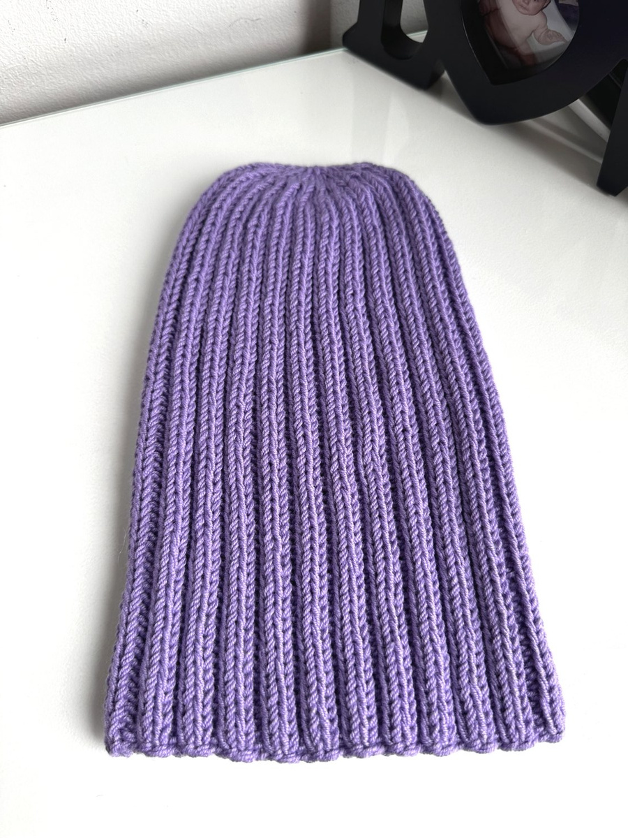 HELLI – czapka zimowa damska beanie z wełny baby merino 14 fioletowy
