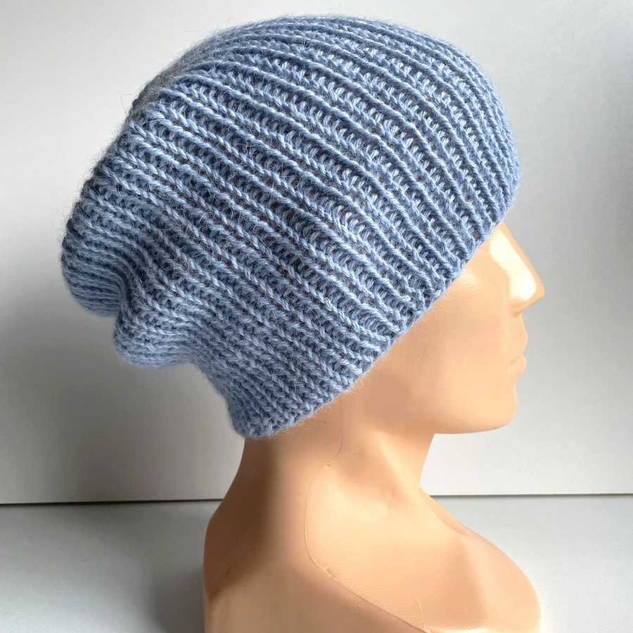 KIARA Damen-Beanie-Mütze aus 100% Alpaka 6205 Blau