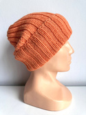 HELLI – czapka merino wywijana 100% baby merino 36 pomarańczowy jesienno-zimowa unisex