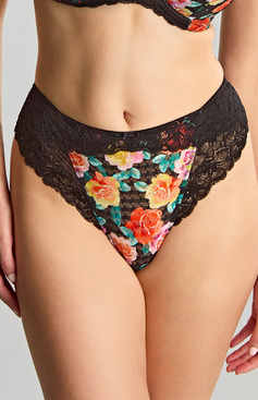 Wysokie majtki brazylijskie Panache ENVY 7287 High Waist Brazilian Black Rose