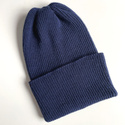 VARELLA – czapka beanie z wełny merino 100% baby merino 13 granatowy, jesienno-zimowa