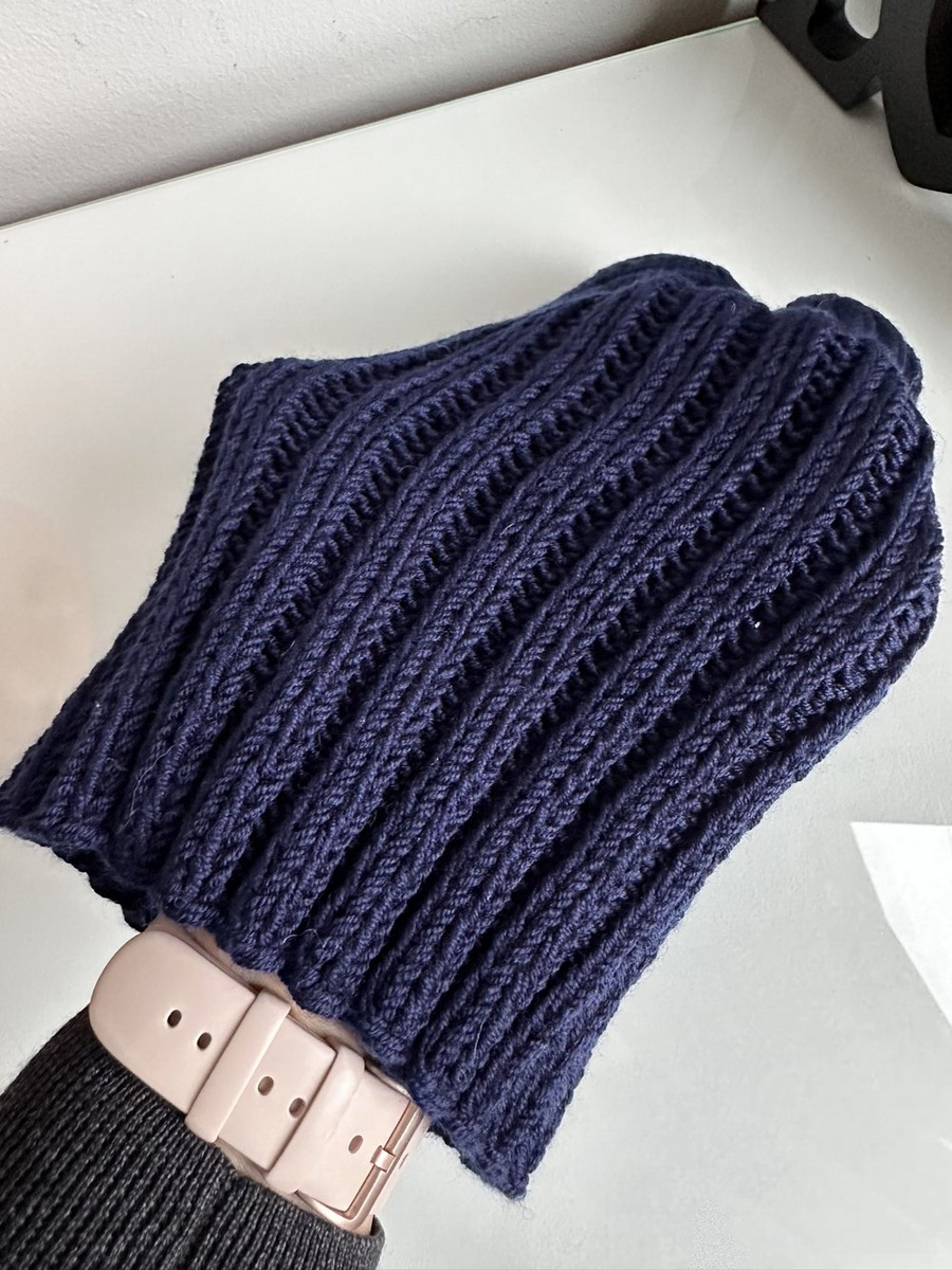HELLI – czapka beanie z wełny baby merino 13 granatowy, jesienno-zimowa, unisex