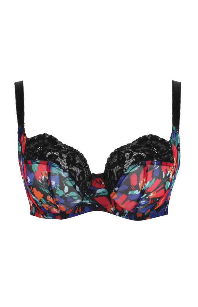 Biustonosz Panache NINA 10941 Balcony Bra Black Floral