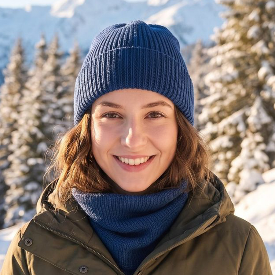 VARELLA – czapka z wełny merino baby merino 30 Niebieski