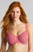 Biustonosz kąpielowy Panache Swim GINGHAM SW1722 OLIVIA Full Cup Bikini Top Red Gingham