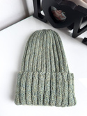 LAURIN Turn-Up Beanie 100% Alpaca 7323 Morska Mgła