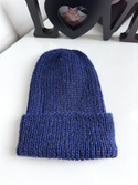 KIARA Mütze mit Umschlag 100% Alpaka 5575 Navy