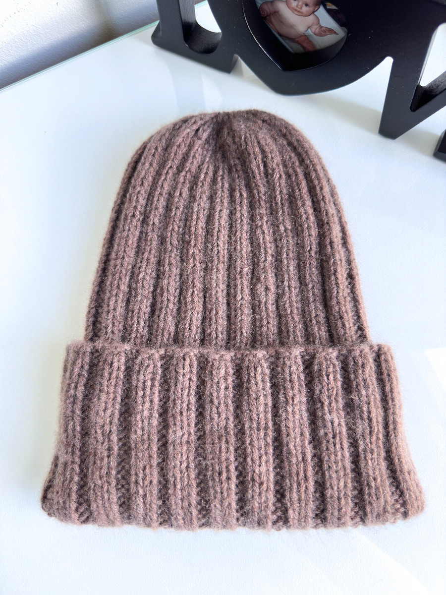 MARLA Turn-Up Beanie 100% Cashmere 622 Corteccia Nitkowe Love