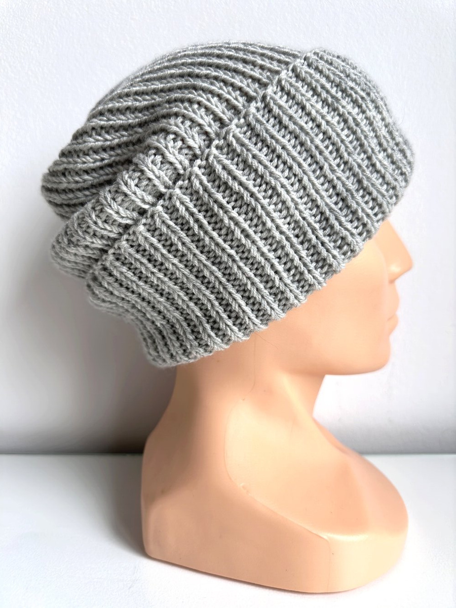 Czapka wywijana NANA 100% Baby Merino 22 Jasny Szary