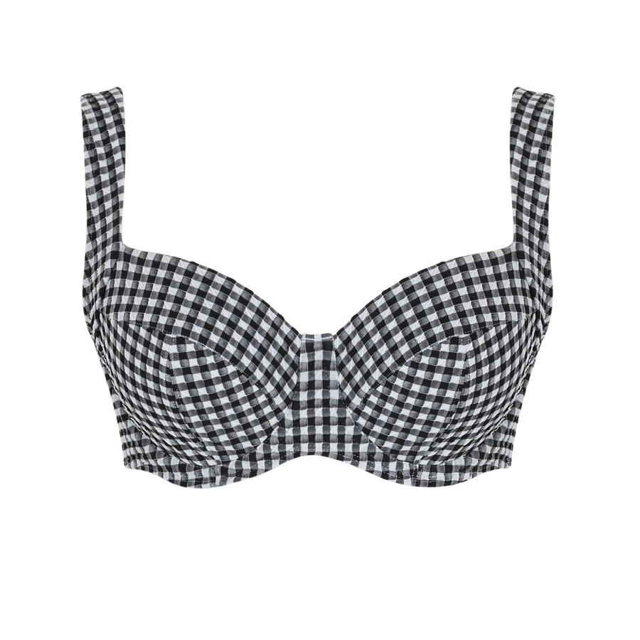 Biustonosz kąpielowy Panache Swim GINGHAM SW1722 Olivia Full Cup Bikini Top Black Gingham