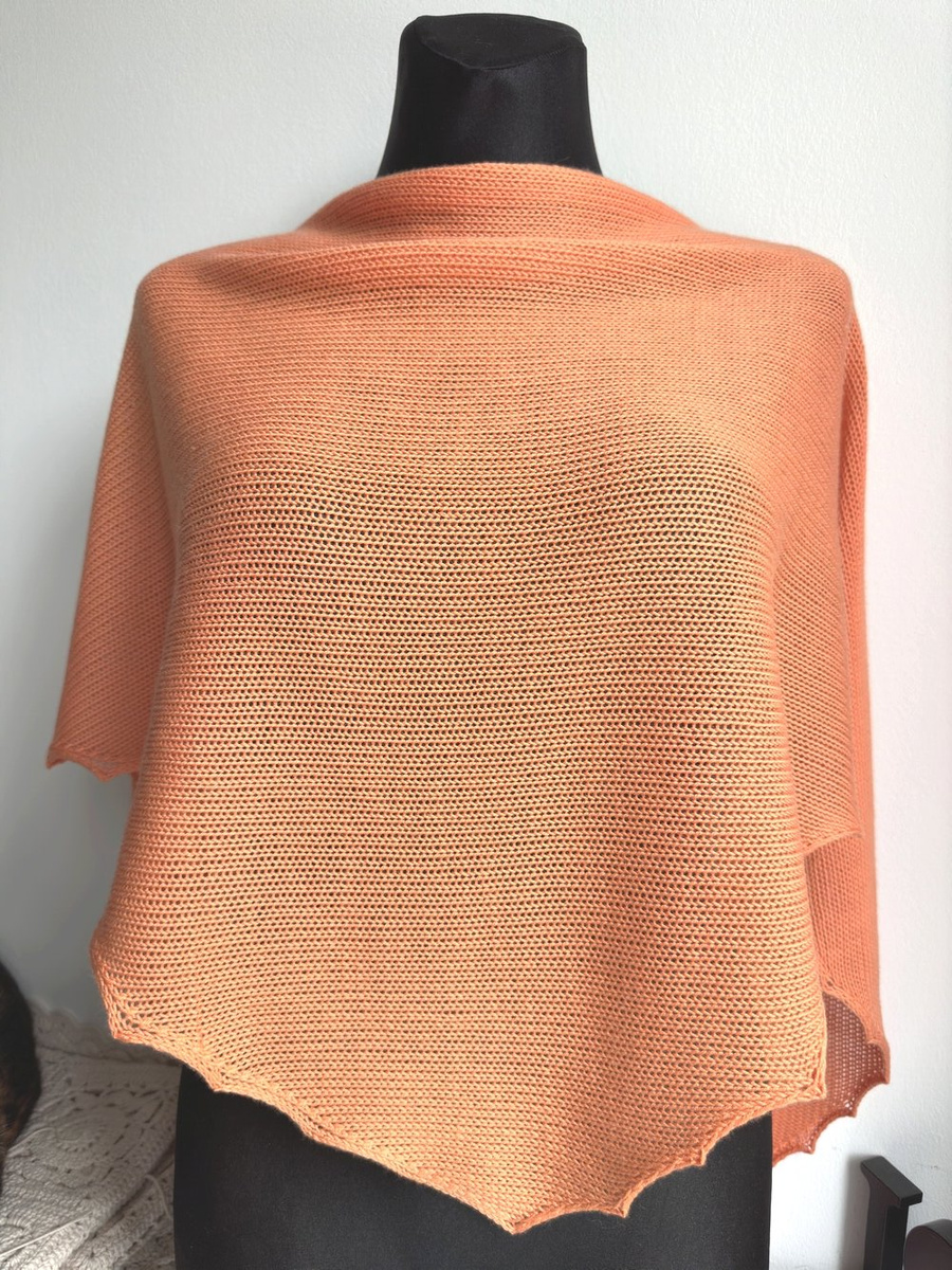 Chusta gładka, symetryczna, 100% Baby merino 36 Pomarańczowy